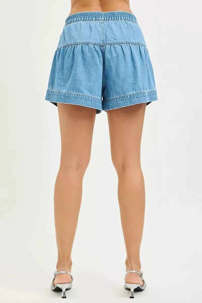 Slouchy Shorts With Shirred Detail - RISEN - Liorienne