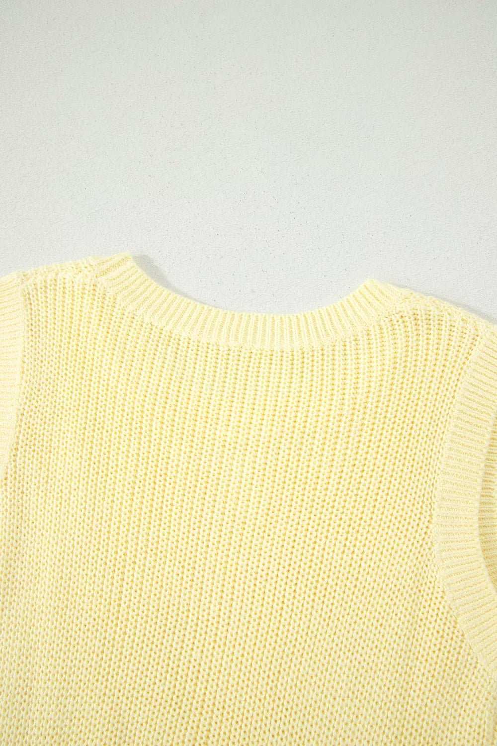 Solid Color Cropped Knit Knot Back Cutout Sweater Tank - Liorienne
