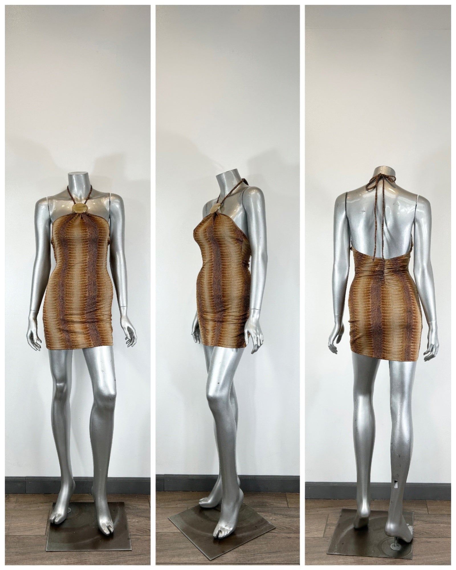 String Neck With Trim Detail Mini Dress - Excel Merchandise