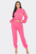Terry Mesh & Rhinestone Detail Set - Excel Merchandise