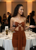 Tube Top Mini Dress With Drape Front - Excel Merchandise