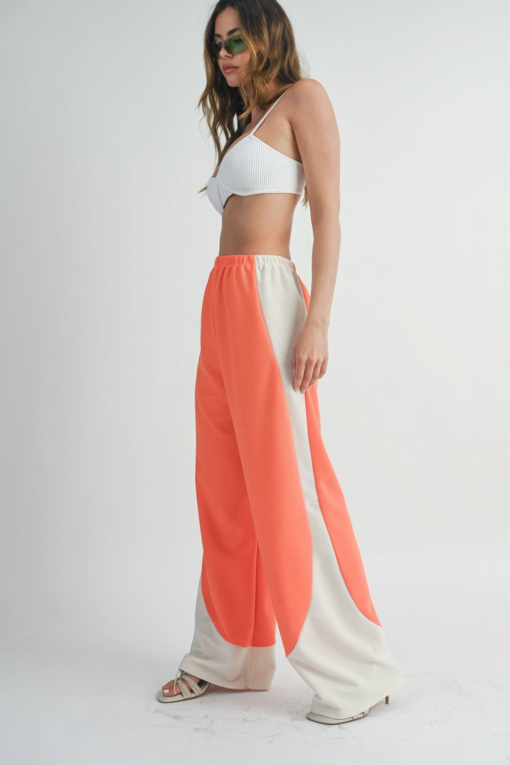 Two Toned Wide Leg Pants - Liorienne