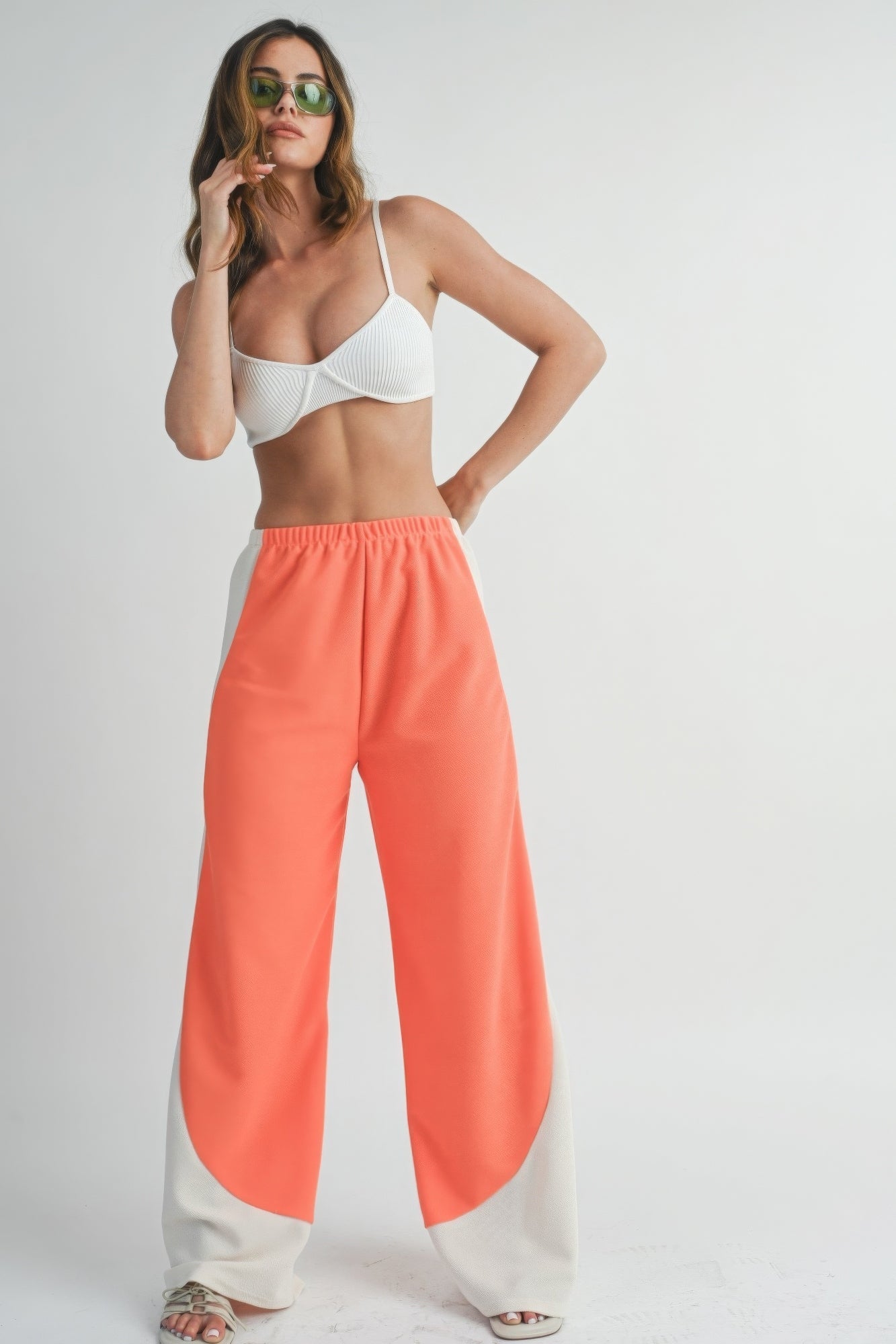 Two Toned Wide Leg Pants - Liorienne