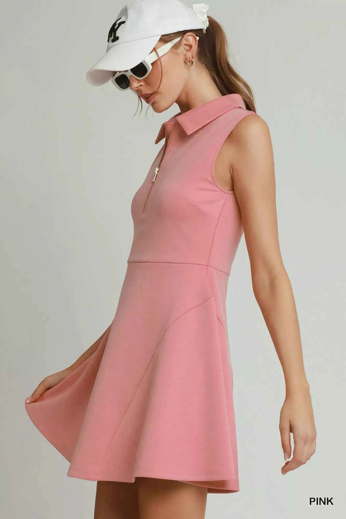 Umgee Collared Quarter Zip Tennis Dress - Liorienne