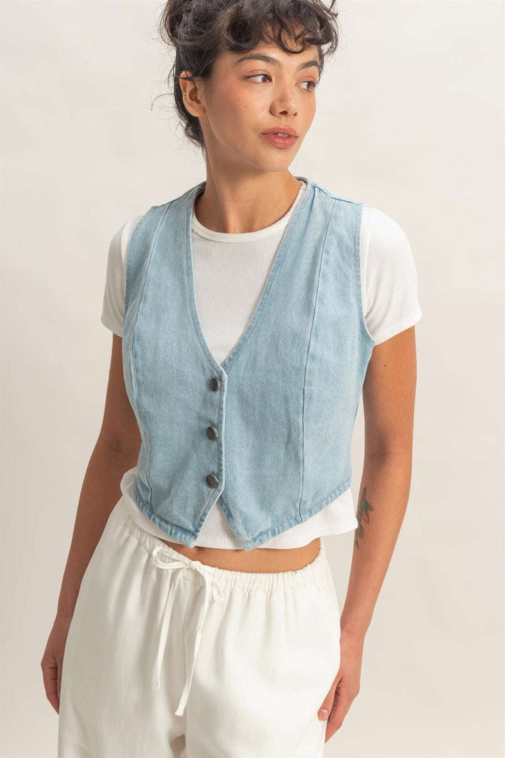 V-neck Sleeveless Denim Vest - Excel Merchandise