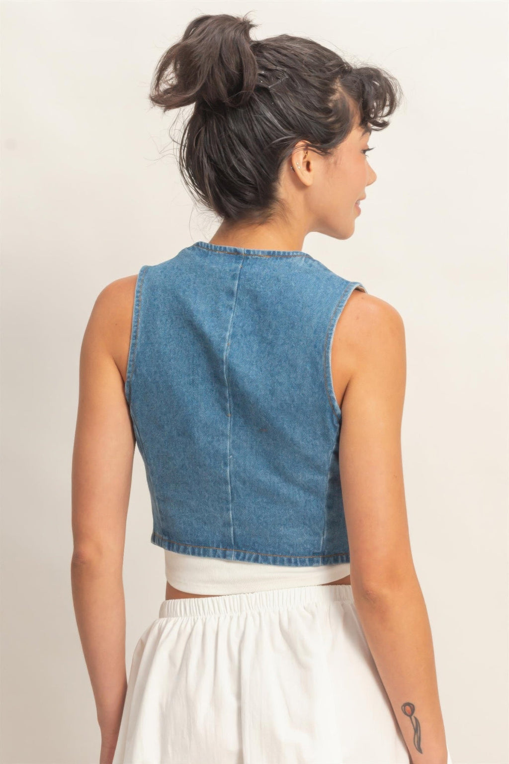 V-neck Sleeveless Denim Vest - Excel Merchandise