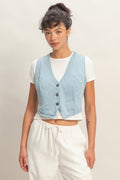 V-neck Sleeveless Denim Vest - Excel Merchandise