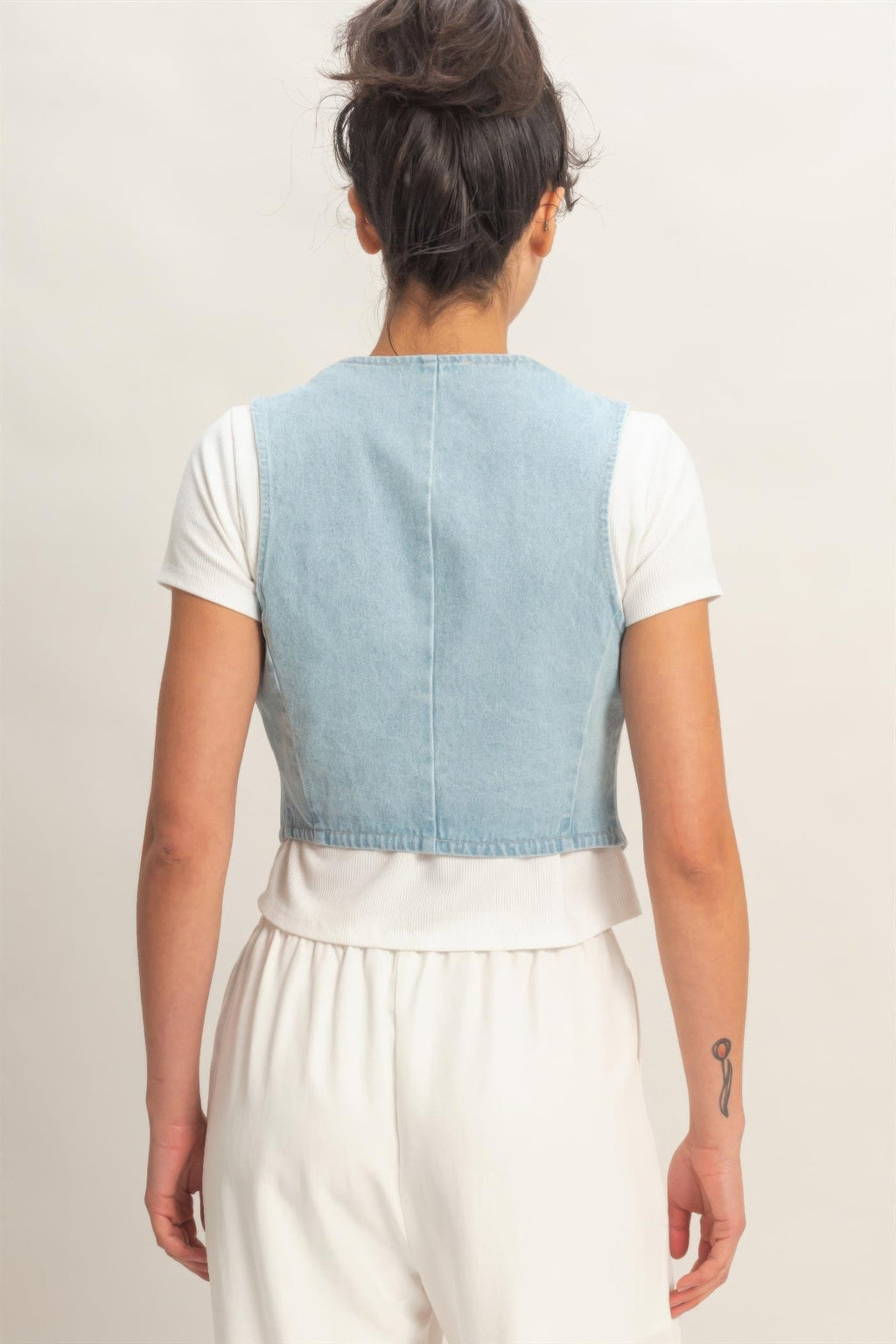 V-neck Sleeveless Denim Vest - Excel Merchandise