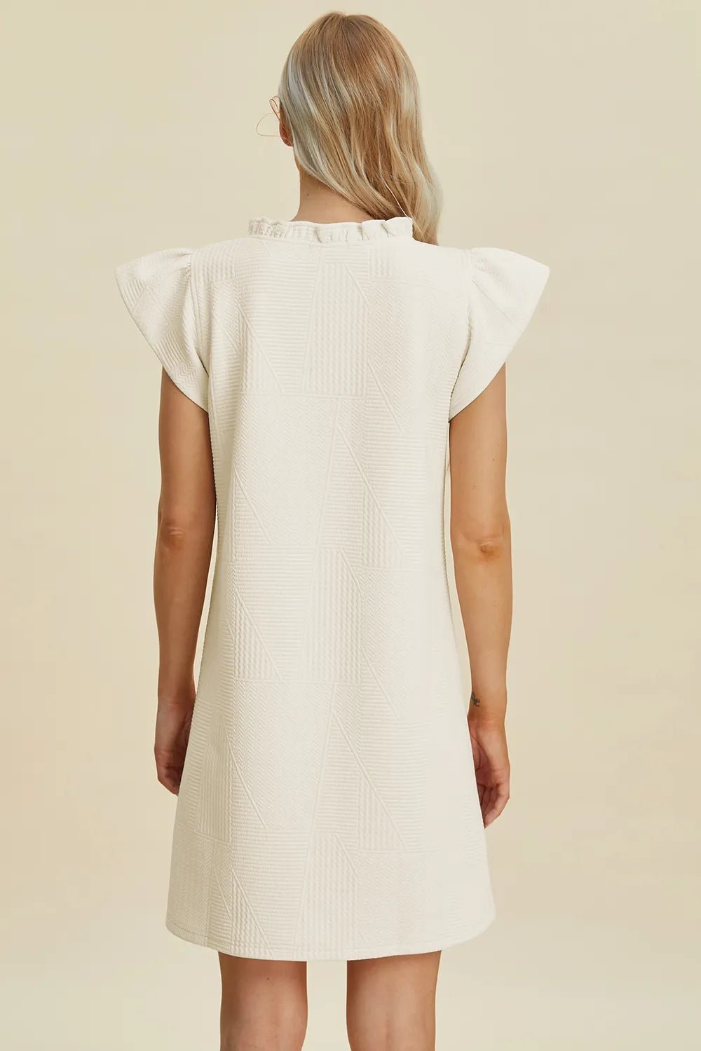 Women's Ruffled V-Neck Cap Sleeve Dress – Double Take - Liorienne