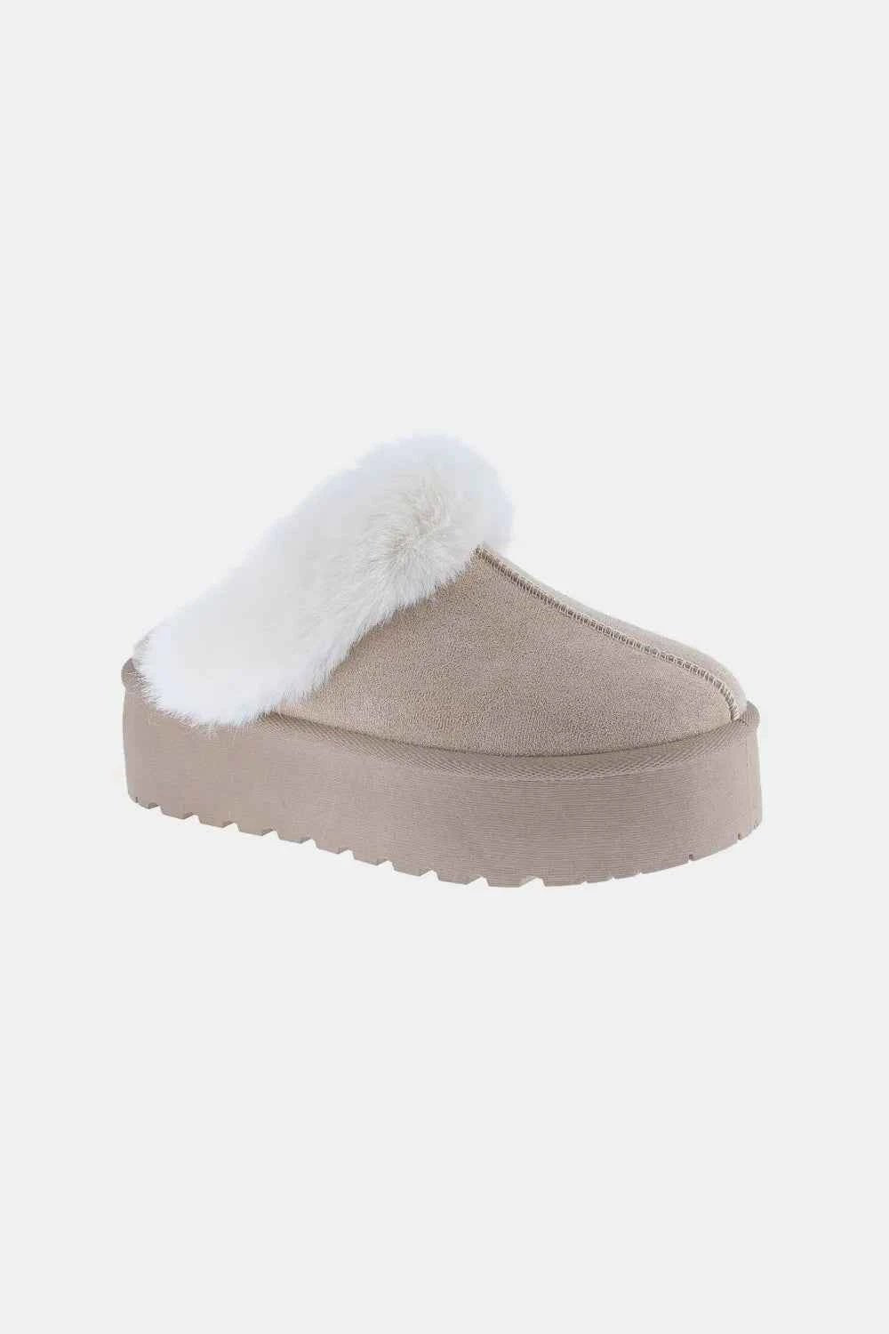 Women's Thick Bottom Fur Trim Snow Slippers – Weeboo - Liorienne