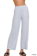 Zenana Soft Melange Hacci Elastic Waistband Lounge Pants - Liorienne