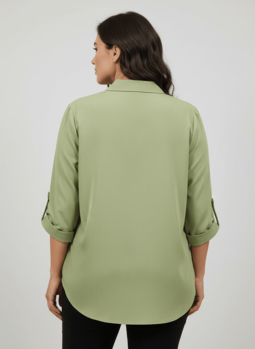 Zip Front Utility Pocket Tunic Blouse - Liorienne